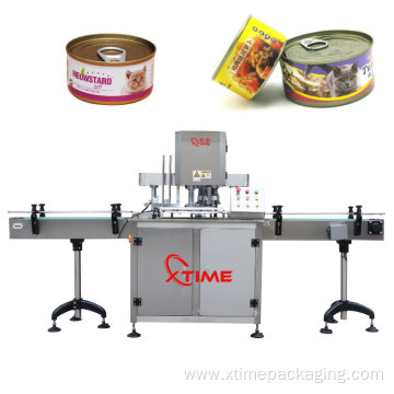 Pet food tin can seaming machine canning line